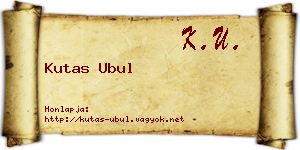 Kutas Ubul névjegykártya